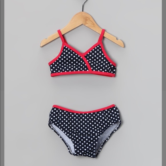 Baby Buns Other - *HP* Red Navy Blue White Polka Dot Bikini 24 month